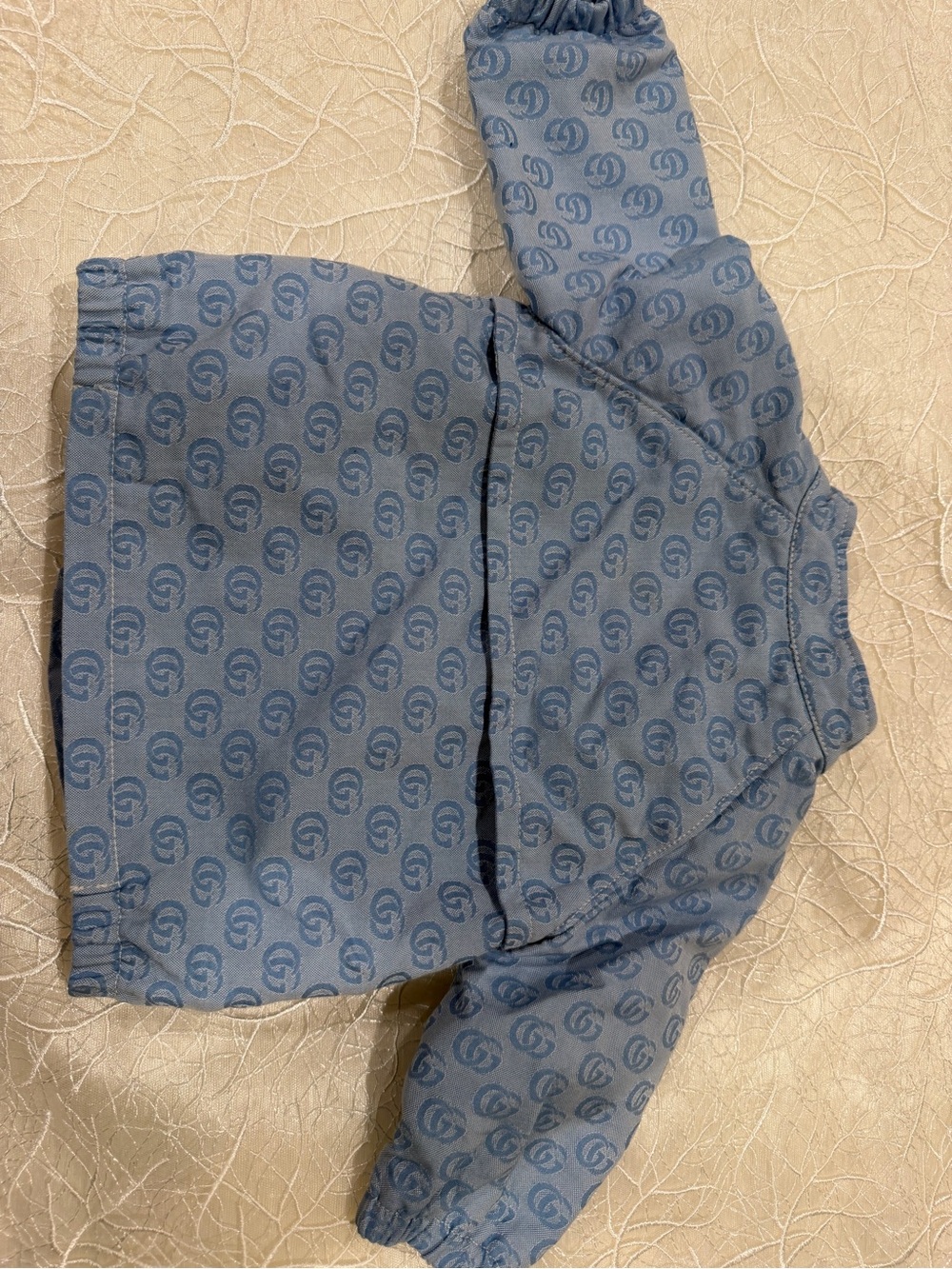 Gucci Baby GG Monogram Blue Jacket Coat 3-6M Made in Italy Authentic